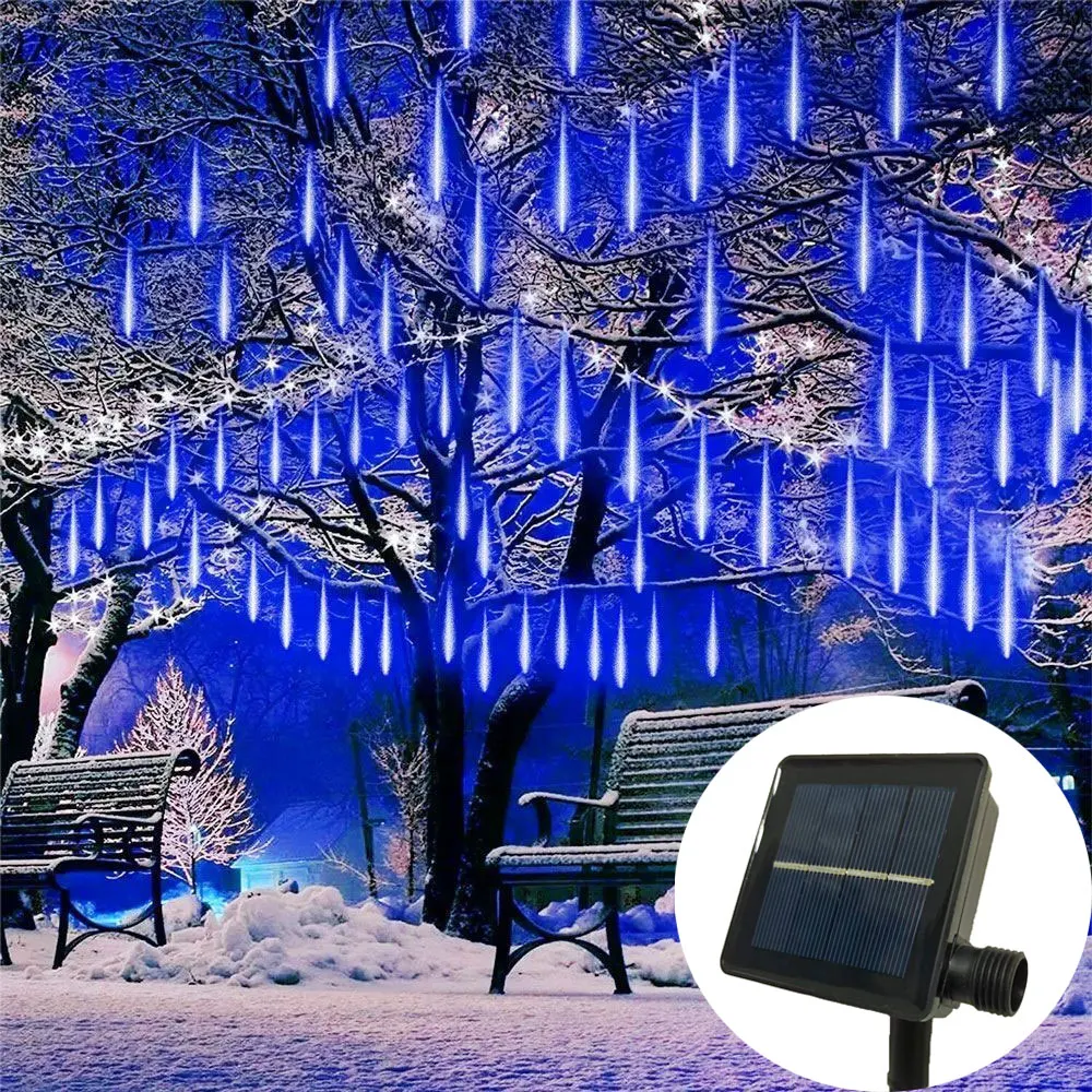 

Solar Led Meteor Shower Light String Outdoor Falling Rain Drop Light Garden Christmas Icicle Fairy 8 Tubes Garland 30/50CM