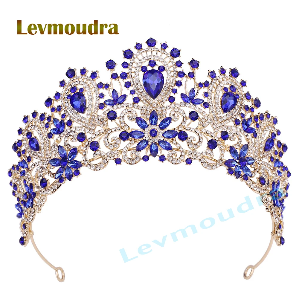 

Levmoudra Princess Tiara Queen Crown for Bride, Bridal Headpieces for Birthday Quinceanera Pageant Prom