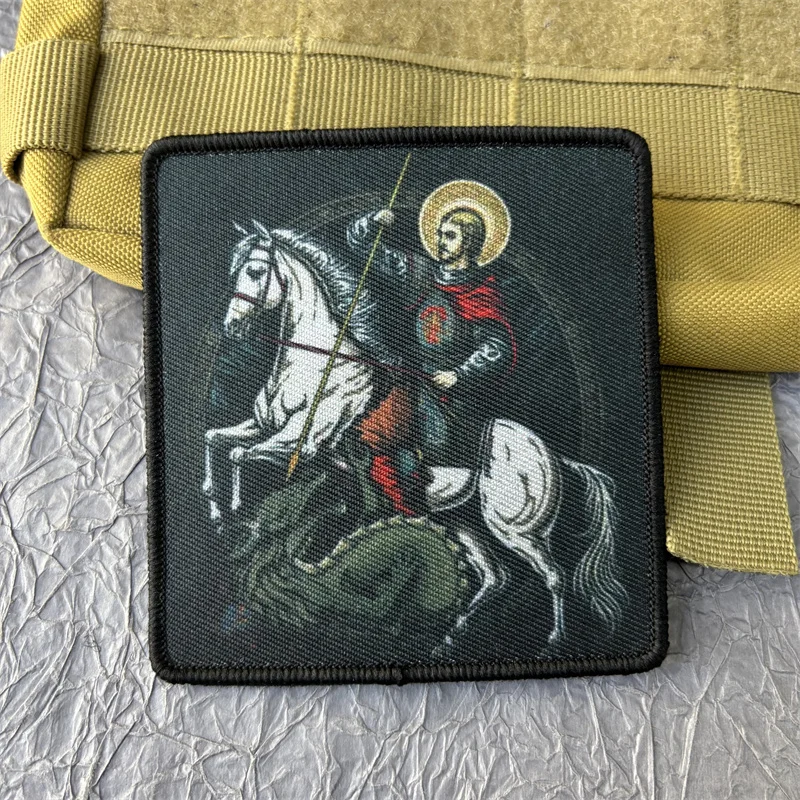 Naszywka wojskowa „Victor St. George” Taktyczna odznaka morale Naszywki na rzepy Plecak Odzież Dekoracyjna naklejka Opaska na ramię