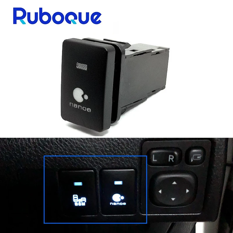 

1PC Car Blue LED Parking Radar Air Purge 360camer Tank Switch Button Use For Toyota Camry Prius Corolla PRADO RAV4 Accessories