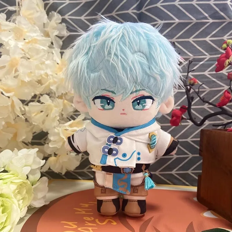 20cm New Anime Genshin Impact Plush Dolls Chong yun Clothes Cotton Dress Up Outfit boys girls kids Gifts Children's gifts toys