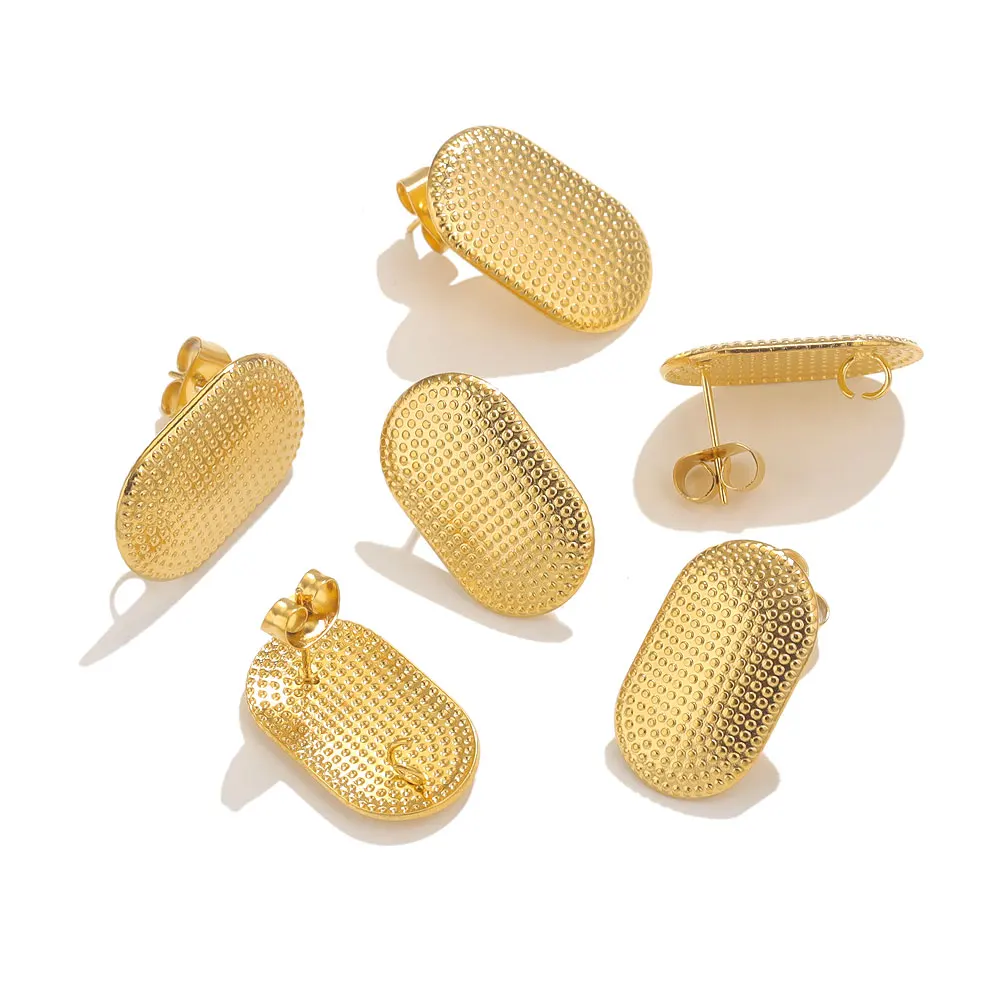 

6pcs Gold Plated Stainless Steel Earrings Stud Connectors Jewelry Earring Setting Blank Base Earring Hooks Posts Jewelry Parts