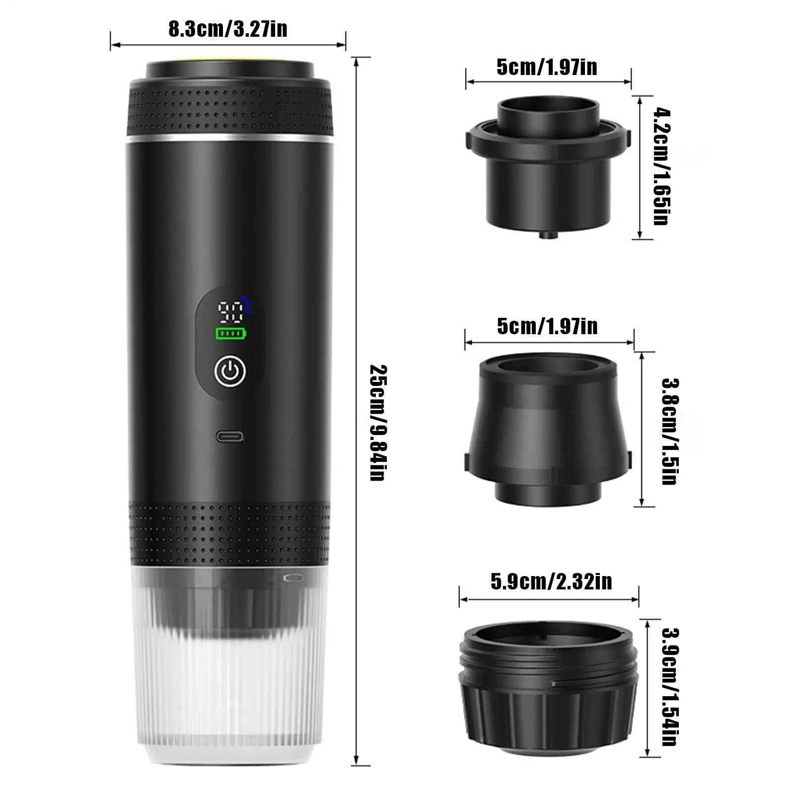 Portable Coffee Maker 80ml Water Tank Grinder Small Travel Coffee Maker For Rv Camping Hiking Picnic Office Home Kitchen