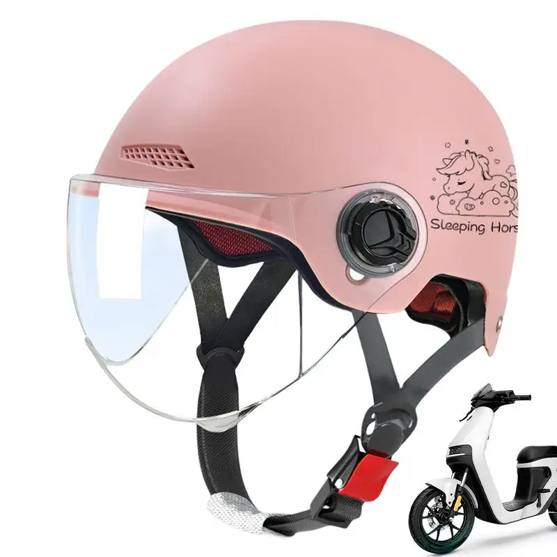 

Headgear For Adults Motorcycle Open Face Motorcycle Hard Cap With Sun Visor Cruiser Scooter Motorcycle Half Safety Hat For Men