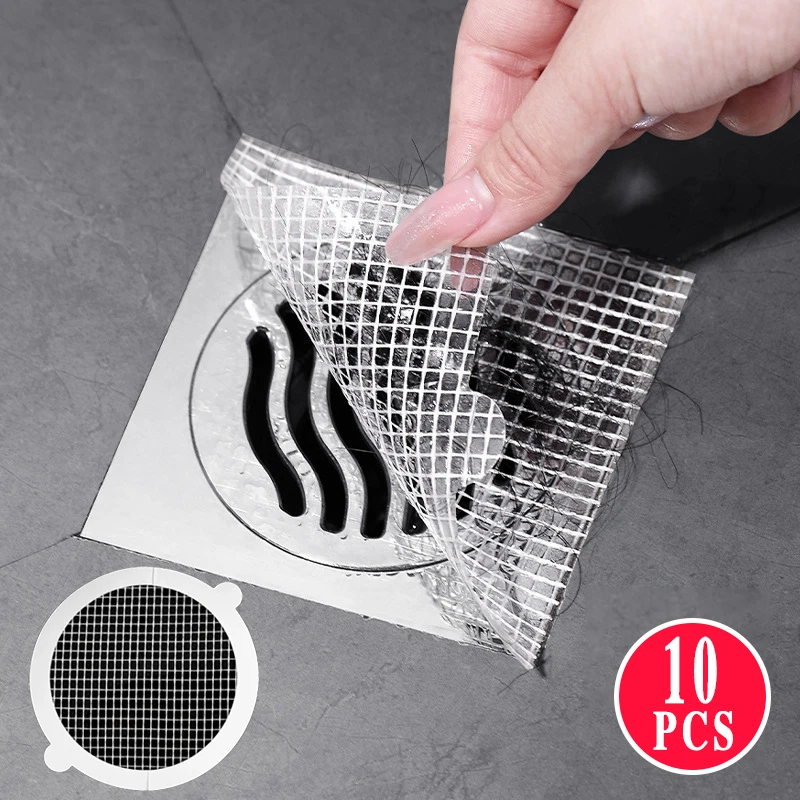Disposable Anti-blocking Filter Floor Drain Sticker Mesh Hair Catcher Stopper Shower Drain Cover Kitchen Bathroom Sink Blocker
