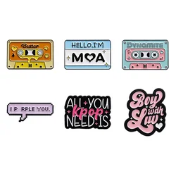 All You Need is Kpop Brooch Retro Music Tape Collect Enamel Pins Lapel Badges Backpack Accessories Music Jewelry Gift for Friend