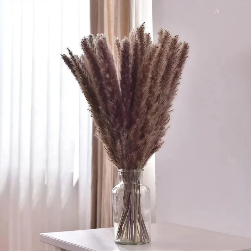 30pcs Artificial Pampas Grass Plume Decoration Flowers Fluffy Reed Plant Wedding Flower For Home Room Spring Decor