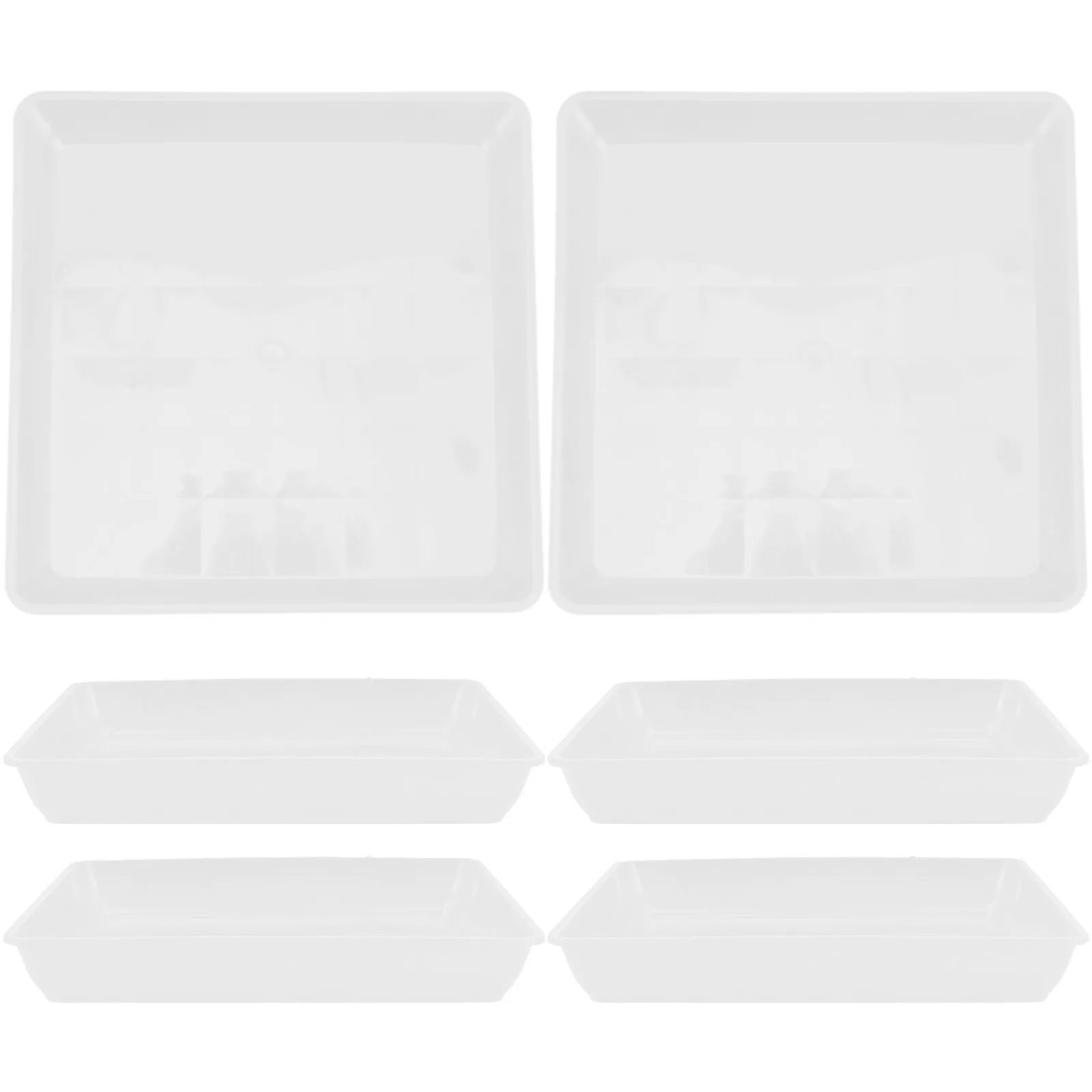 6Pcs Square Plastic Plant Saucers Planter Trays for Potted Plants Water Absorber Drain Tray Bonsai Orchid Humidity Tray