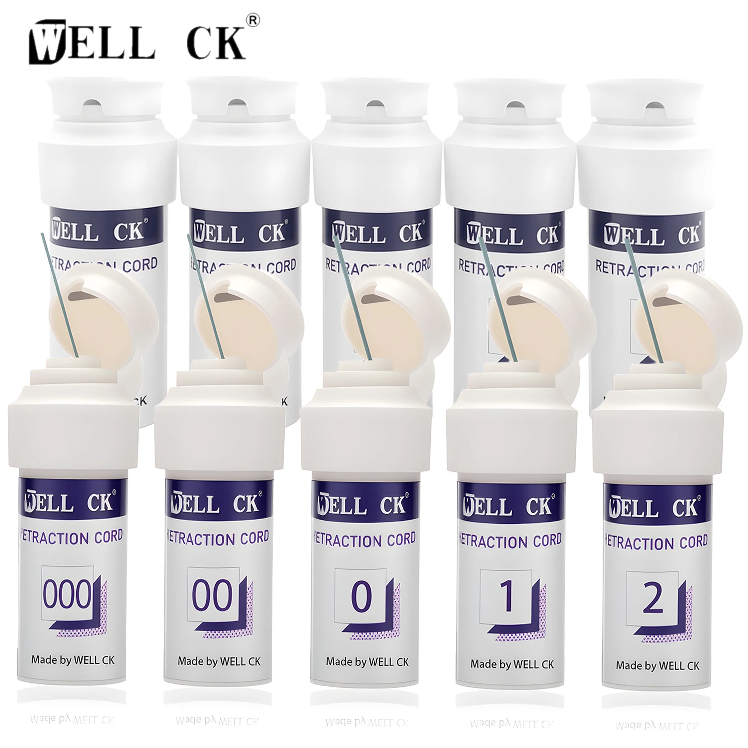 

WELLCK 10 шт./упак. Стоматологическая нить, одноразовый ретракционный шнур для десен, трикотажный хлопковый материал для десневой линии, стоматологический материал, 5 размеров: 0, 00, 000, 1, 2