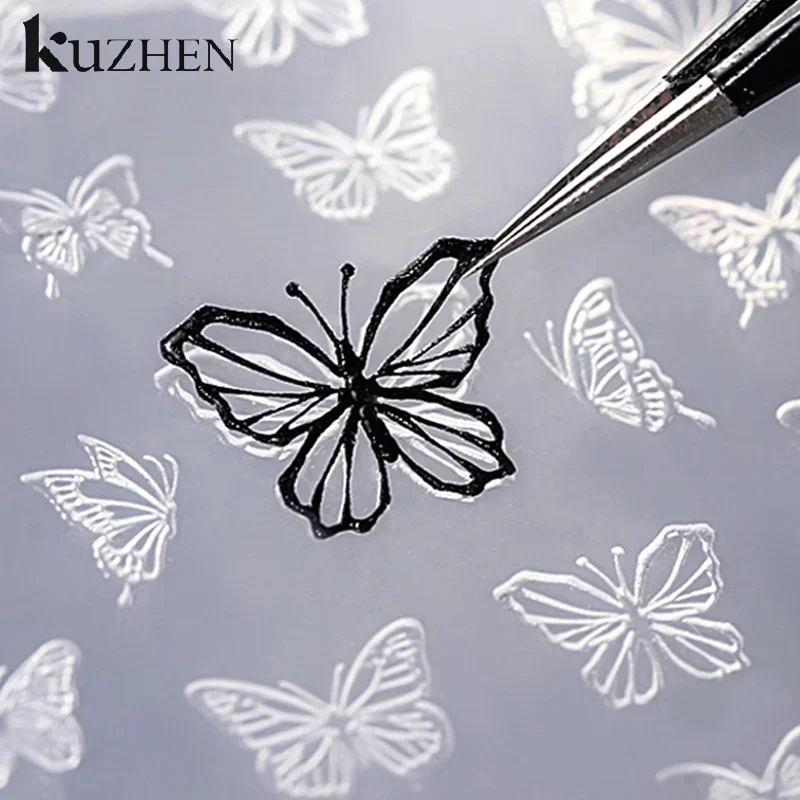 Forma Silikonowa Motyle Graffiti Linie Abstrakcyjna Sztuka Piękno Zdobienia Paznokci DIY Narzędzie Rękodzielnicze Serce Miłości Sweter Krata Forma Silikonowa