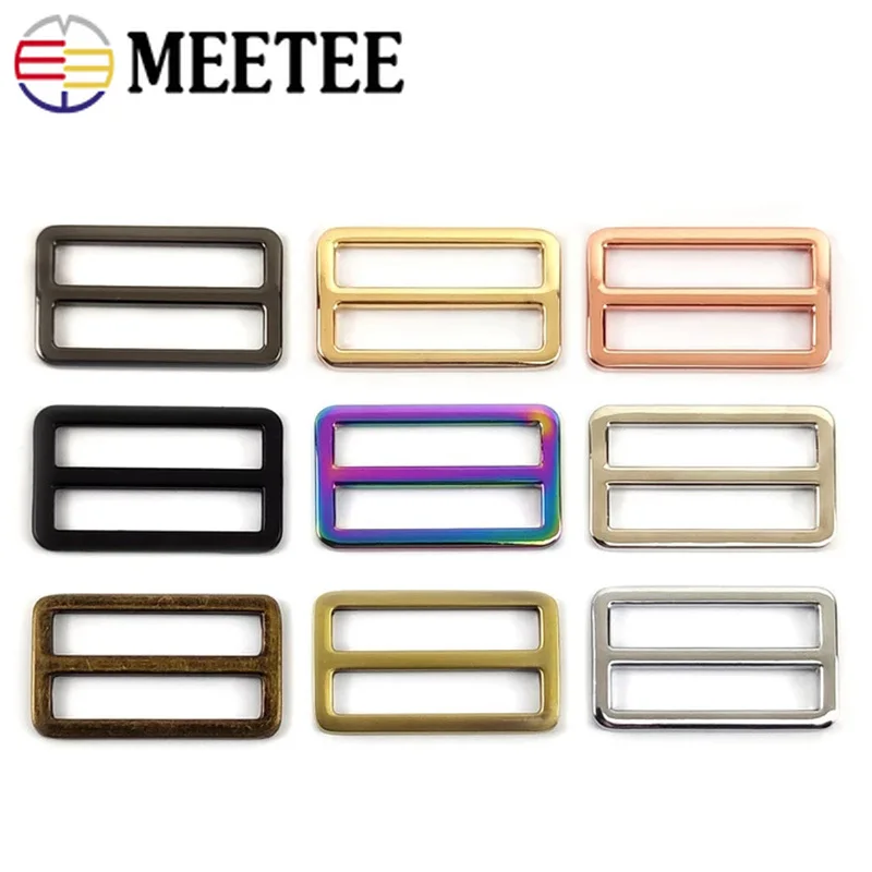 

10/20Pcs Meetee 20-50mm Metal Buckles Tri-Glide Ring Buckle for Clothes Belts Bags Strap Adjust Clasp DIY Hardware Accessories