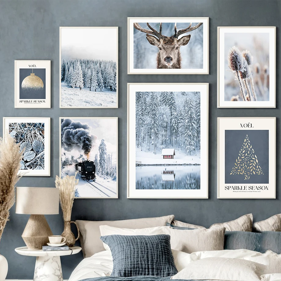 inverno-neve-floresta-trem-veado-esquilo-pinha-arte-da-parede-pintura-em-tela-cartazes-e-impressoes-fotos-de-parede-para-sala-estar-decoracao