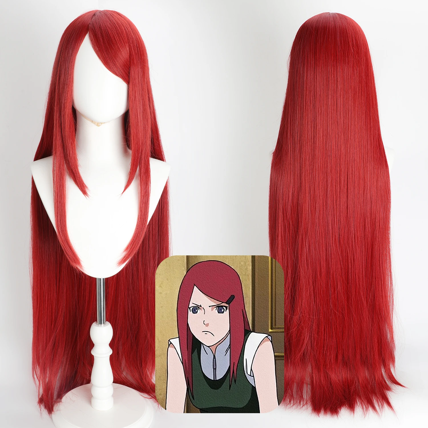 

Cosplay Wig Uzumaki Kushina Anime Wig Long Straight Wig Red Game Role-Playing Simulation Scalp Synthetic Wig With Wigcap