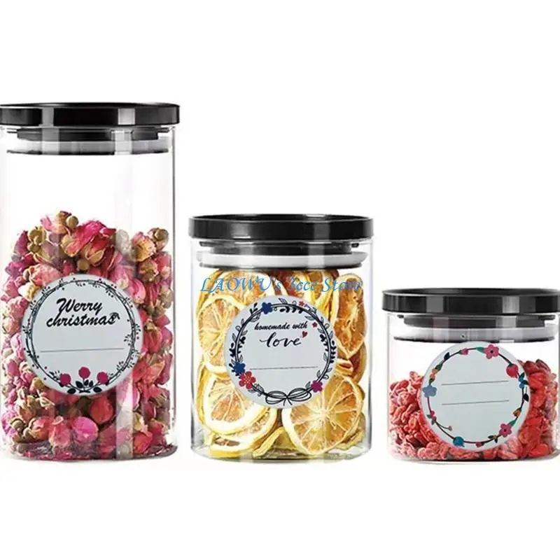 

Y8AD 5cm Round Stickers Self-Adhesive Labels Canning Jar Labels Writeable Labels