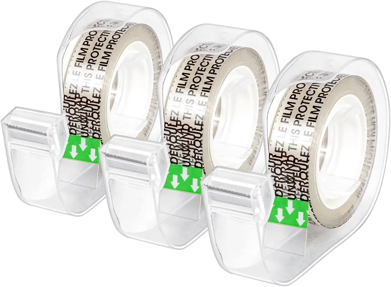 

Double Sided Permanent Tape with Dispenser, 1/2 x 252 Inches, Translucent, 3-Pack