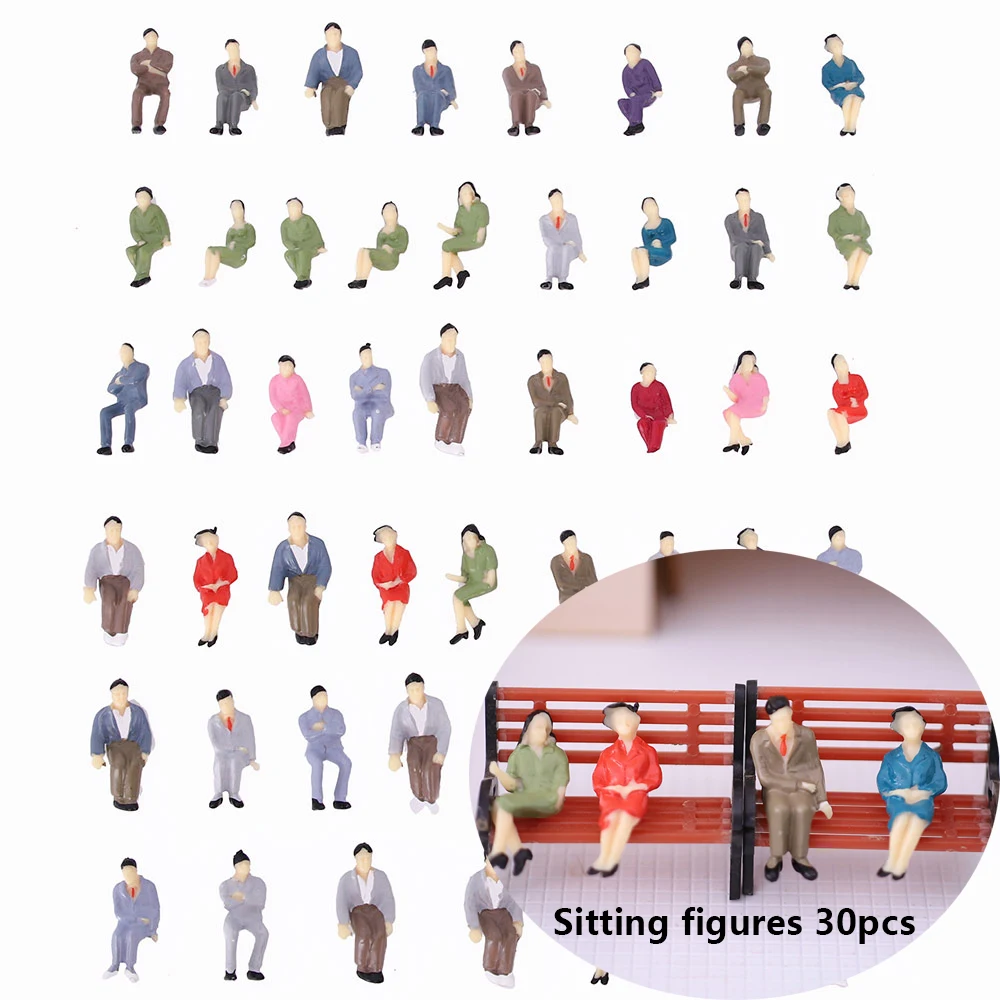 

Miniature Figures Sitting Seated People Model Scale 1:50 For Diy Train Human Passengers Scene Layout Diorama Kits 30Pcs