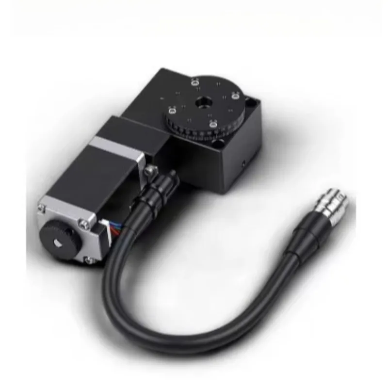 R-axis electric rotary displacement platform SWR40360 degree large angle high precision worm gear fine adjustment slide