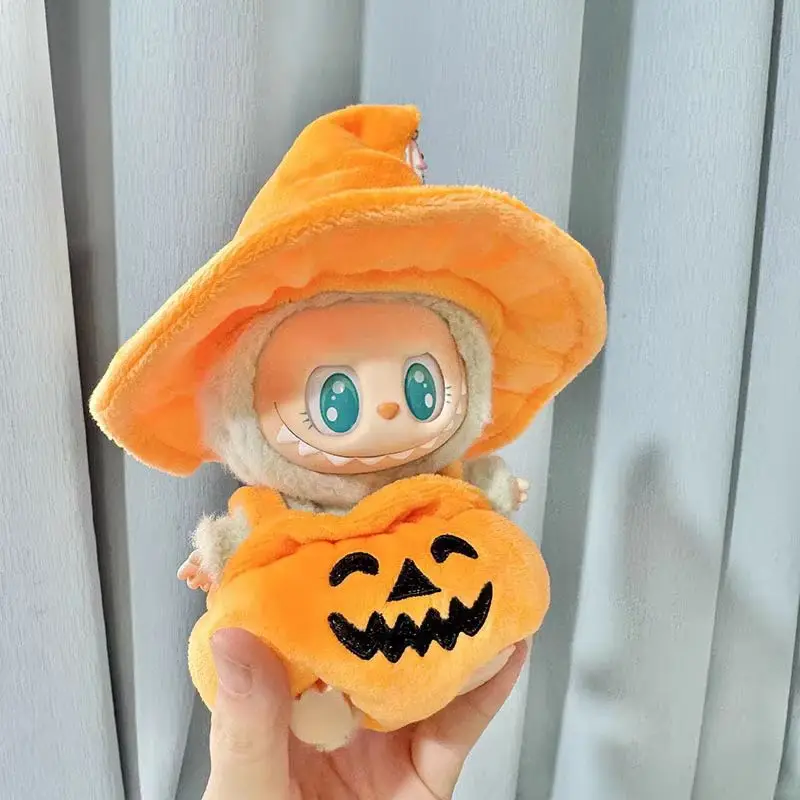 Hot Sale Labubu First Second Generation Halloween Pumpkin Clothes Set Bat Pumpkin Lantern Pants Transforms Kuromi Birthday Gift