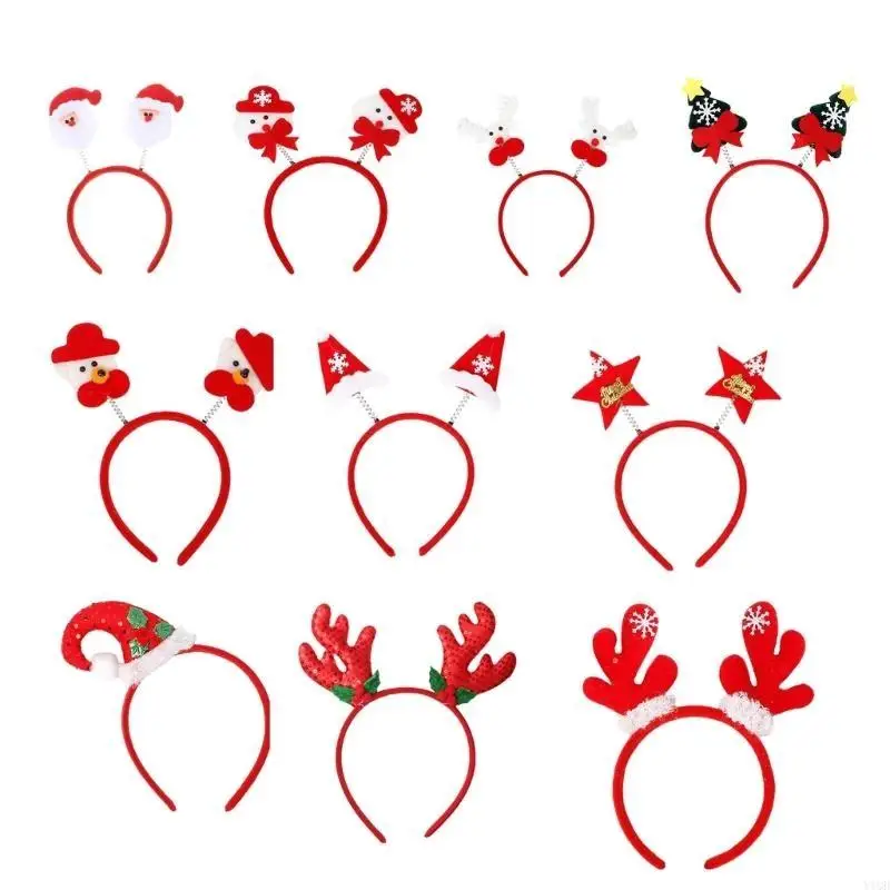 لطيف عيد الميلاد قرون عقال مع الهدال الشعر هوب الجدة احتفالي غطاء الرأس أغطية الرأس حفلة خوذة #1