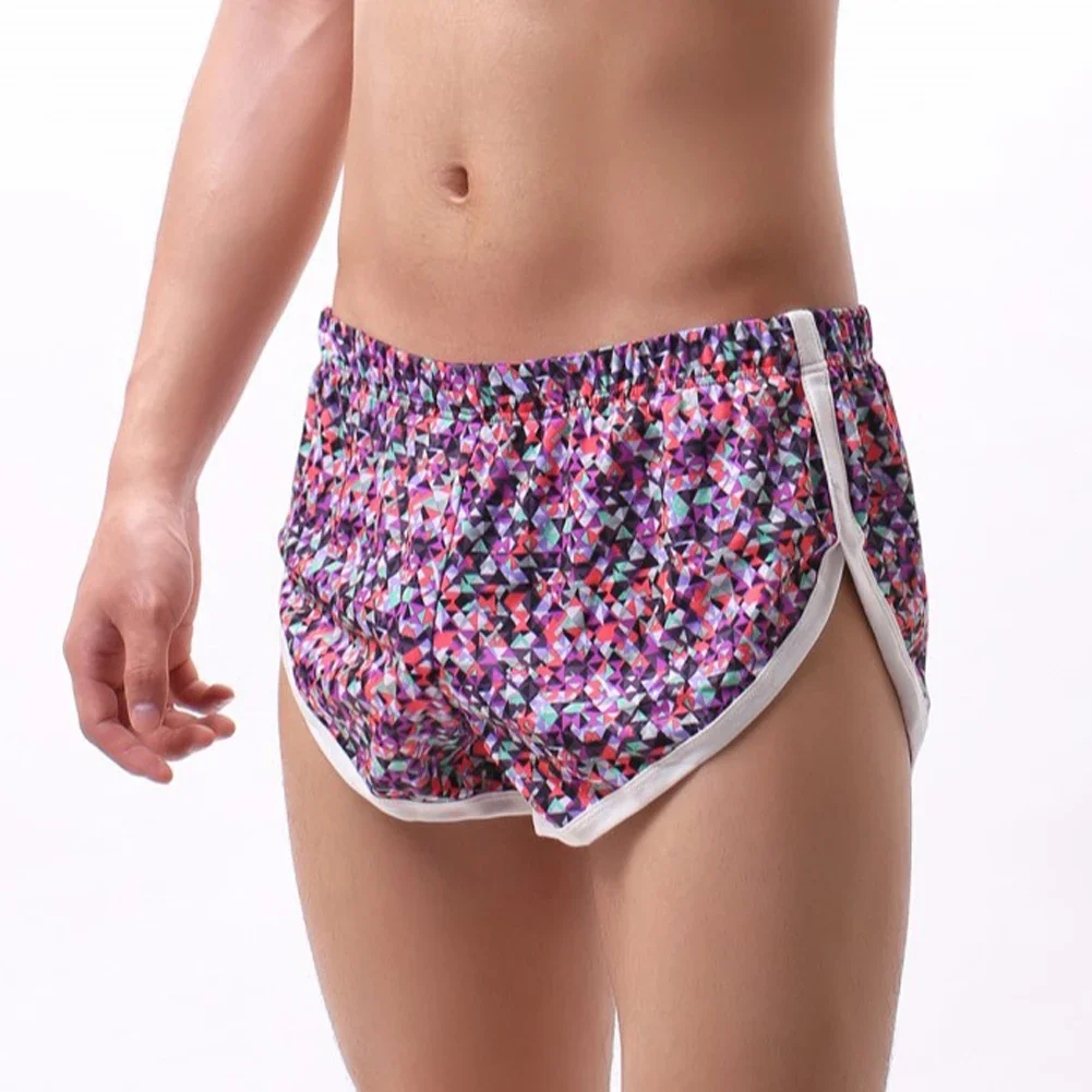 Men Sexy Breathable Underwear Printed Bikini Trunks Lightweight Loose Underpants Elasticity Breath Lingerie Shorts Briefs