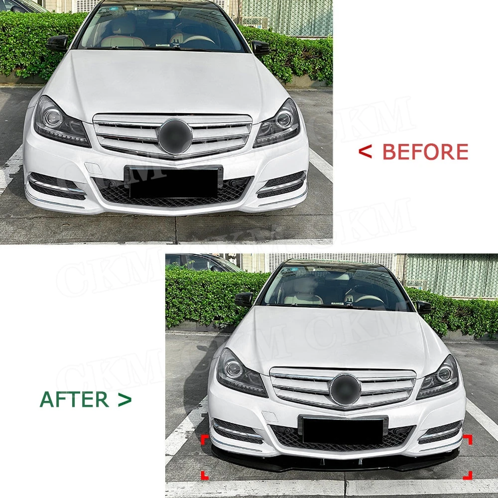 ABS Front Lip Bumper Chin Spoiler Extension Cover Body Kits For Mercedes Benz C Class W204 Standard 2011- 2014 Car Accessories