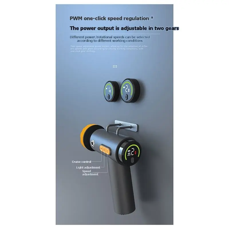 Portable Car Buffer Waxer Polisher Kit Cordless 2000Mah USB-C Rechargeable Battery, Waxing Tool 3Pcs Disc Included view 6