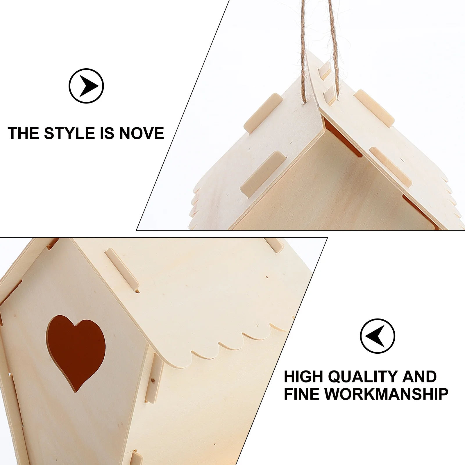 

10Pcs Wooden Bird House Kit DIY Craft Paintable Outdoor Nest Home Garden Decoration for Kids DIY Bird House Outdoor Bird's Nest