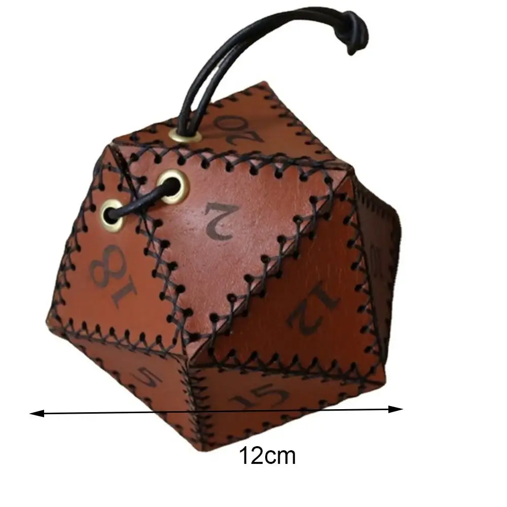 Bolsa de cuero para dados D20, juego de dados puntiagudos, adecuado para juegos de mesa RPG, laberinto temático, bolsa con cordón para D & d DND, 1