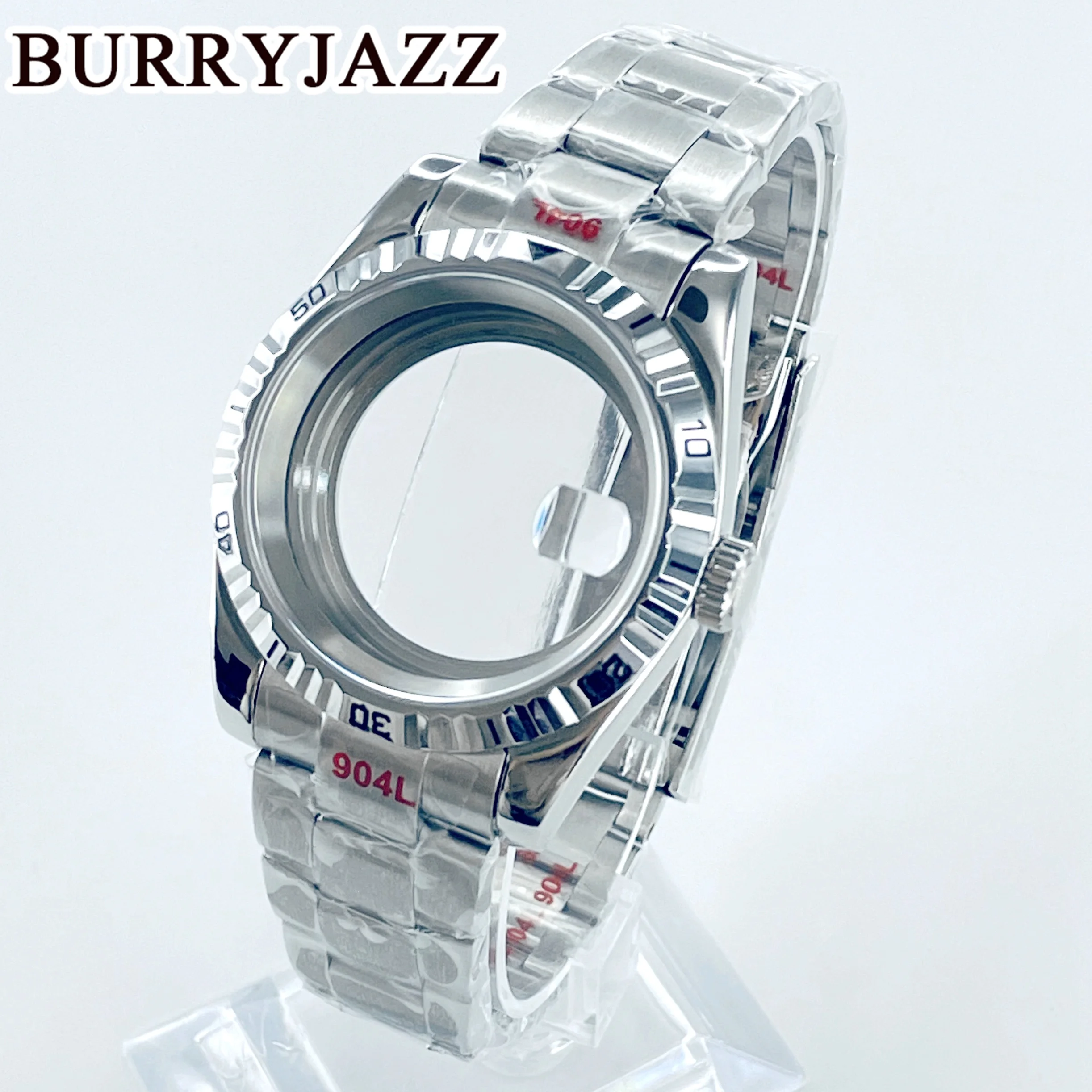 BURRYJAZZ 39mm NH35 NH36 NH34 NH38 NH70 NH72 ETA2824 PT5000 Watch Case Sterile Case Sapphire Glass Bracelet