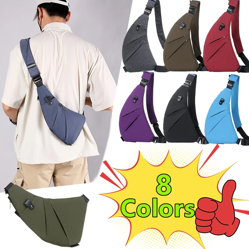 8 Colors Men\'s Ultra Thin Anti-Theft Small Chest Bag Cross Body Bags Male One Shoulder Sling Bag for Travel Women Boy Sports Bag