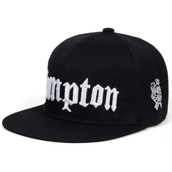 Nowa czapka z daszkiem COMPTON z haftem Hip Hop Snapback Caps Flat Fashion Sport Hat dla Unisex Regulowane czapki przeciwsłoneczne Dad