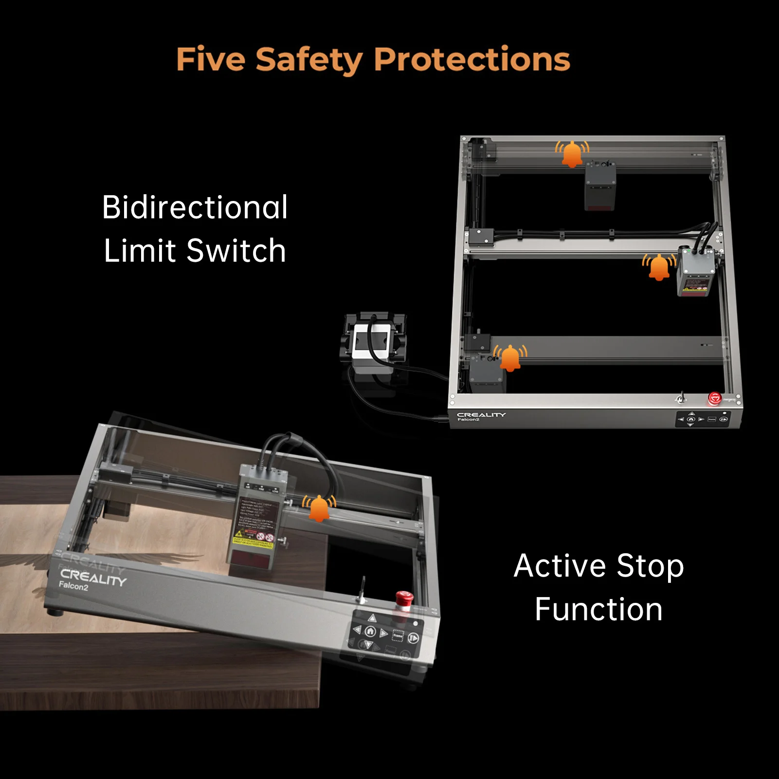 Creality Falcon2 Laser Engraver 40W Laser Head with Integrated Air Assist System Offline Color Engraving and Cutting Machine