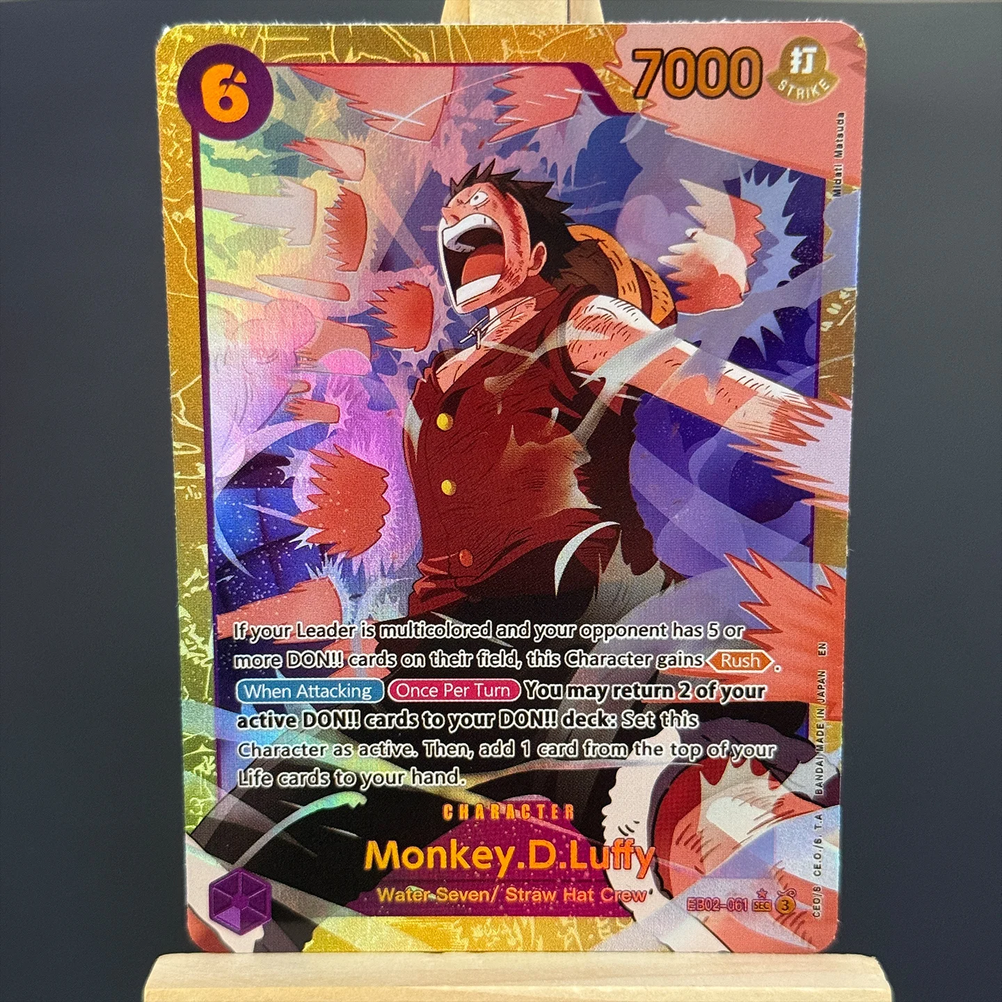 One Piece TCG OPCG EnglishMonkey.D.Luffy SEC Collection Card EB02-061 Anime 25th Collection Foil Card view 2