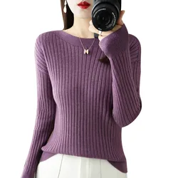 Women Pullover Wool Sweater 2023 New O-Neck Elasticity Sweater Female Warm Soft Basic Jumper Solid Slim Pull Femme Girl Clothes