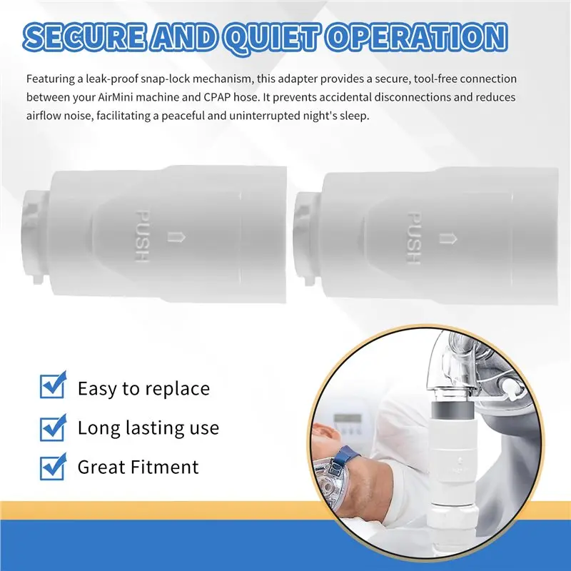 AA94-Tubing Travel Adapter Connect 2PCS CPAP Hose Adapter For Resmed Airmini, For All 22Mm Mask Diameter Compatible