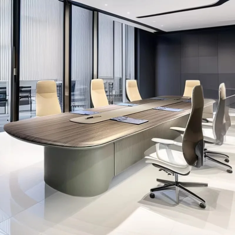 Customizable large conference room long table high-end business simplicity modern oval long table reception negotiation table