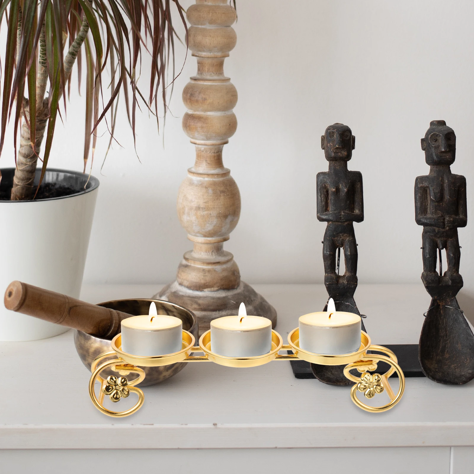 

Vintage Disc Lotus Lamp Banquet Candlestick Holder Alloy Home Decorative Candlesticks