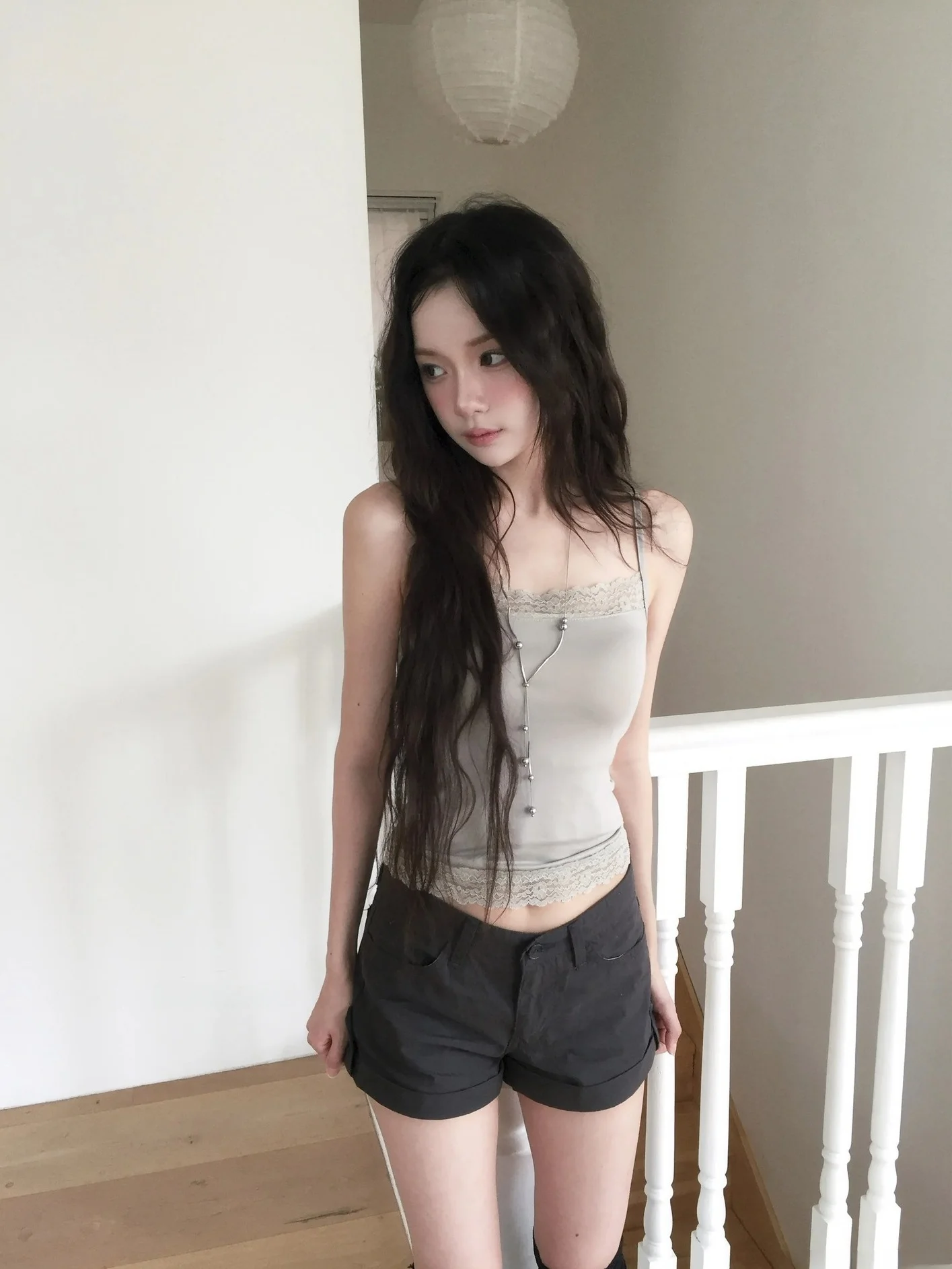 Unique SEI Korean Style Summer Lace Trim Splice Elastic Inner Wear Slimming Versatile Outerwear Strap Top Women's Vest Tank Top