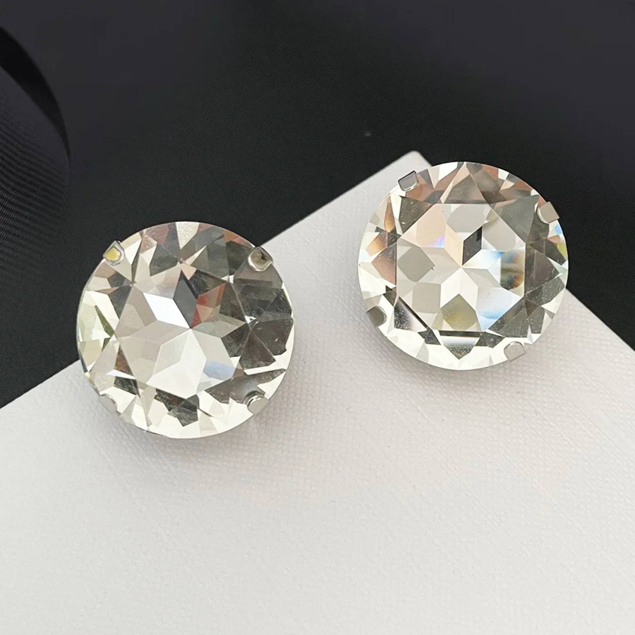 New Jewelry & Accessories Classic Leisure Style High-Quality Round Large Crystal Simple Earrings For Women's Parties & Gifts