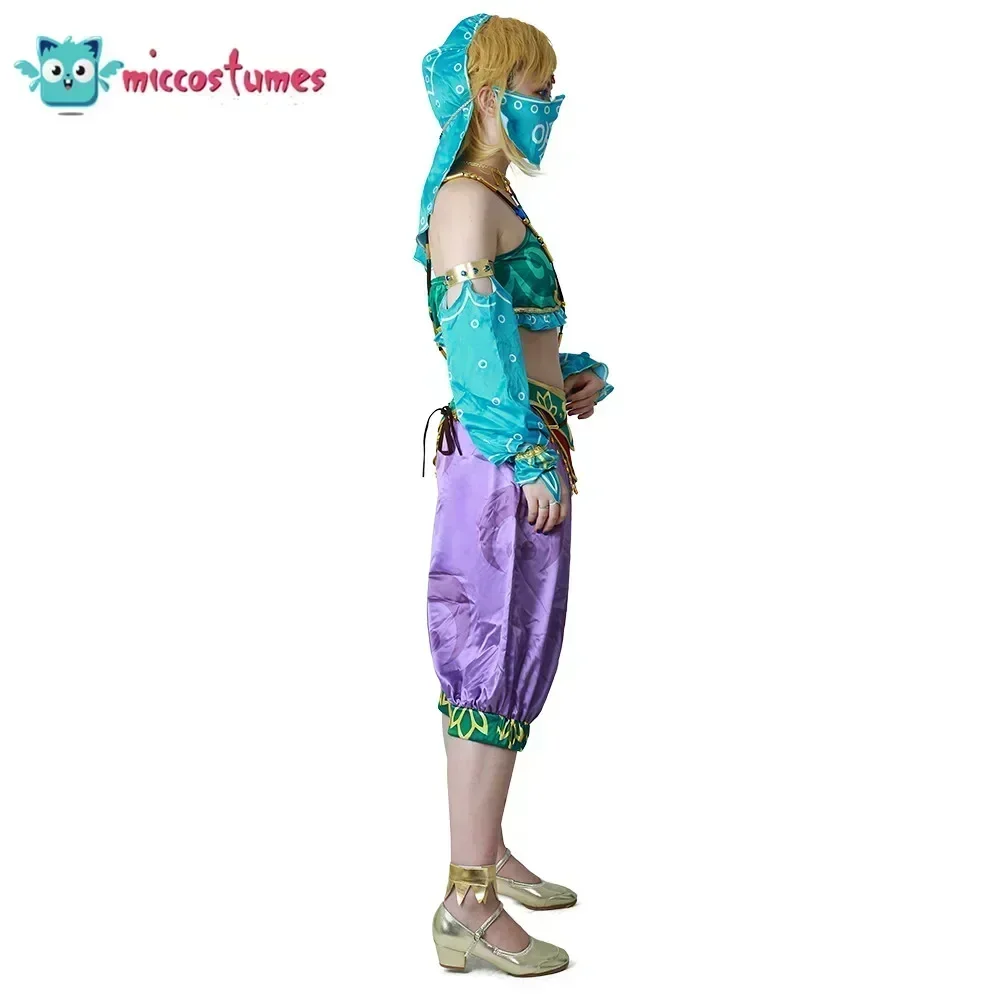 Micfigurinos-Cosplay Costume Conjunto Completo para Mulheres, Roupa Gerudo, Desert Zelda, Halloween, Link Feminino