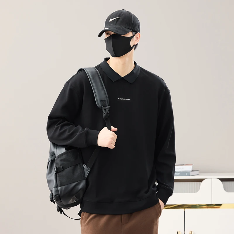 

Мужской вязаный свитер с длинным рукавом и воротником, повседневный, удобный, из полиэфирного волокна, зимний, модный базовый топ