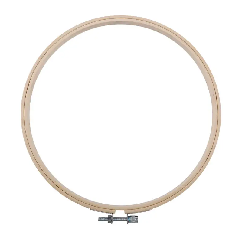 AT59 24 قطع 8 بوصة خشبية مستديرة التطريز الأطواق قابل للتعديل الخيزران دائرة عبر غرزة هوب الدائري السائبة بالجملة