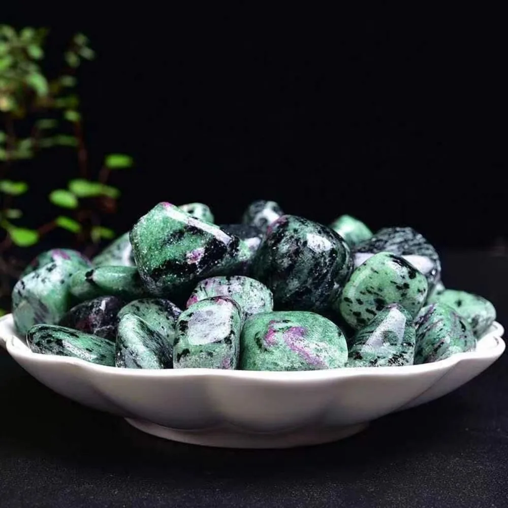 Natural Ruby Zoisite Rolling Stone Healing Crystal And Gem Raw Stones Healing Crystals - Perfect Meditation Gift For Reiki