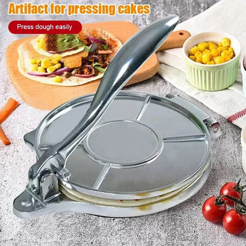 16/20cm DIY Tortilla Press Maker Aluminium Alloy Manual Tortilla Maker Dough Round Pizza Kitchen Bakeware Cooking Accessories