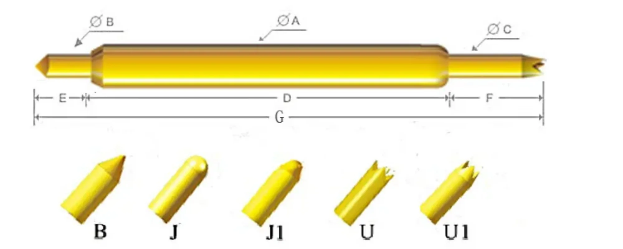 028BB BF5.7L Dual-Tip Gold BGA Test Probe High Frequency Semiconductor Microneedle IC Burn-In Probe for Electronic Components Te