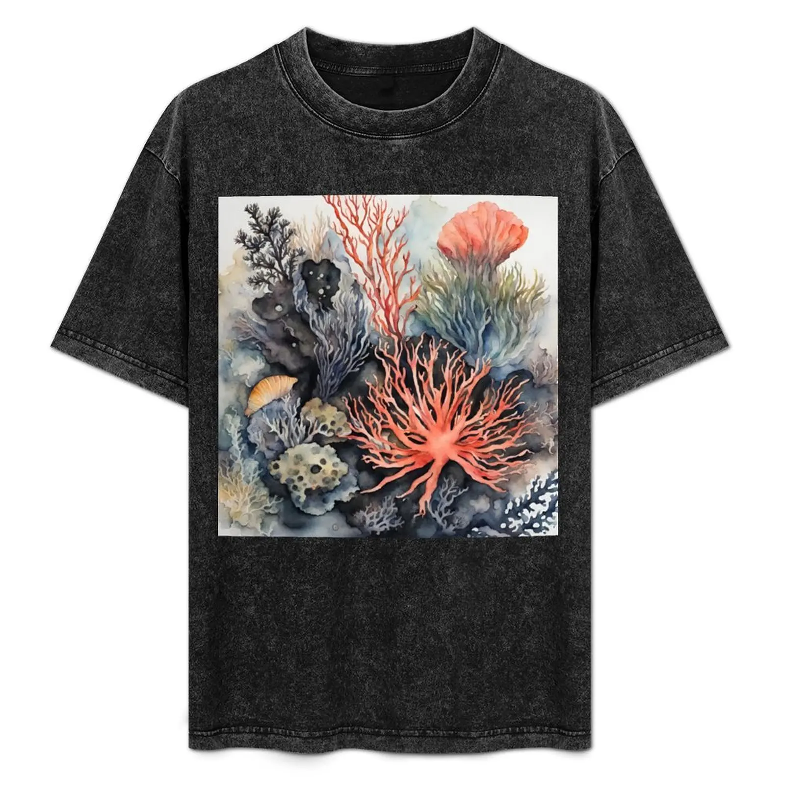 

Sea flowers and coral abstract art T-Shirt Soft Stretch Short Sleeve Top