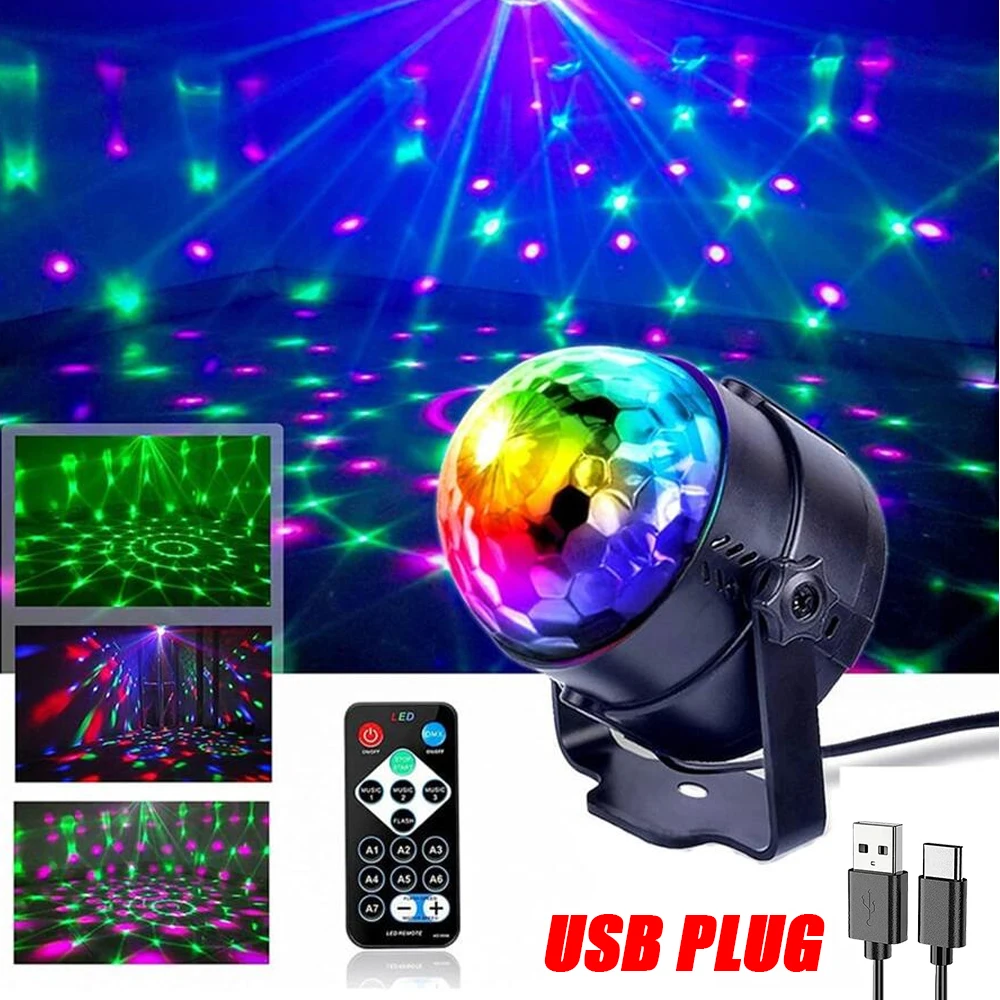 LED-podiumdisco Licht Roterende DJ Ball Strobe Kleurrijke Magic Dance Car Ambient RGB Kerstcadeau Party Club Car Laser Show Lamp