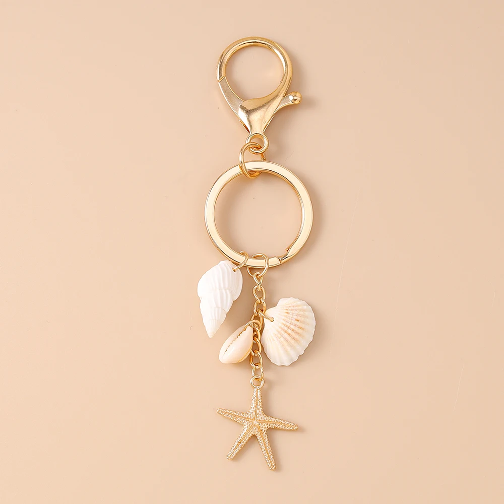Aihua Bohemia Sommer Strand Niedlicher Seestern Muschel Schlüsselanhänger Schlüsselringe für Männer Frauen Handtaschenanhänger DIY Y2K Schmuck Geschenke – Detail 9