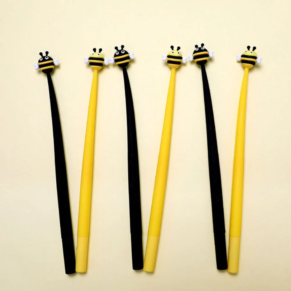 

4pcs Neutral Shaped Cartoon Writing For School Stationery Office Supplies Drawing Bee Shape Design Pens Pens Ballpoint
