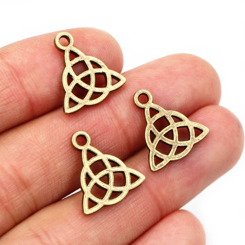 16x14mm 30pcs Antique Silver Plated Bronze Gold Triangular Symbols Handmade Charms Pendant:DIY for bracelet necklace